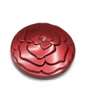 round double sided plastic pocket mirror with flower style