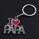 i love papa heart-shaped zinc alloy key chain pendant